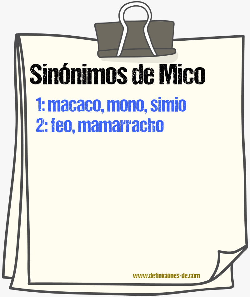 Sinnimos de mico