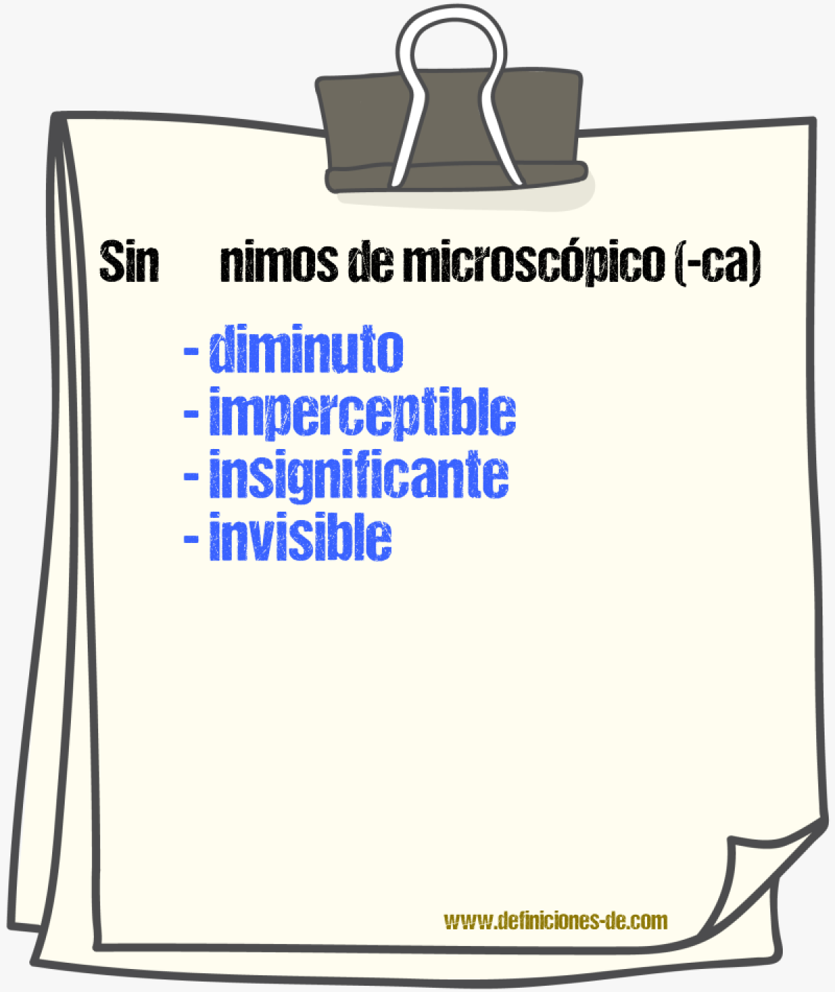 Sinónimos de microscópico