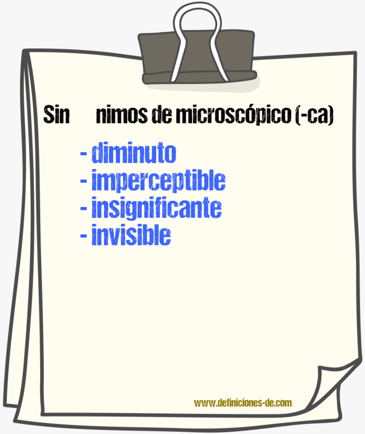 Sinnimos de microscpico