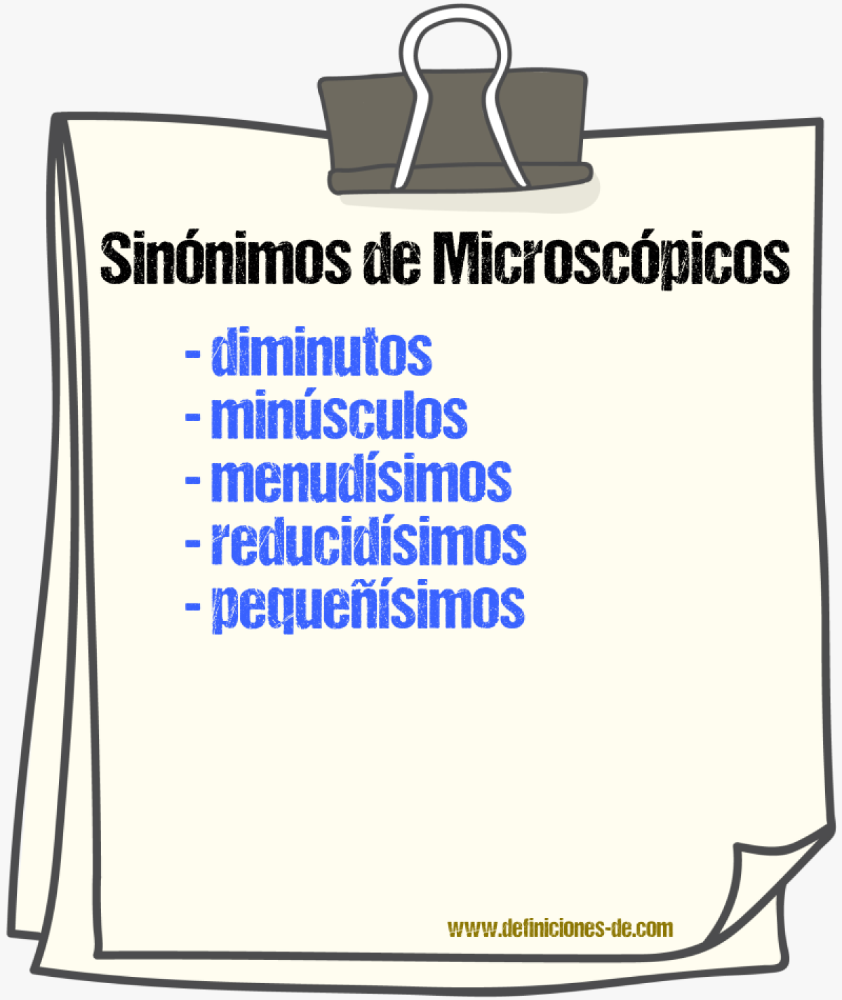 Sinónimos de microscópicos