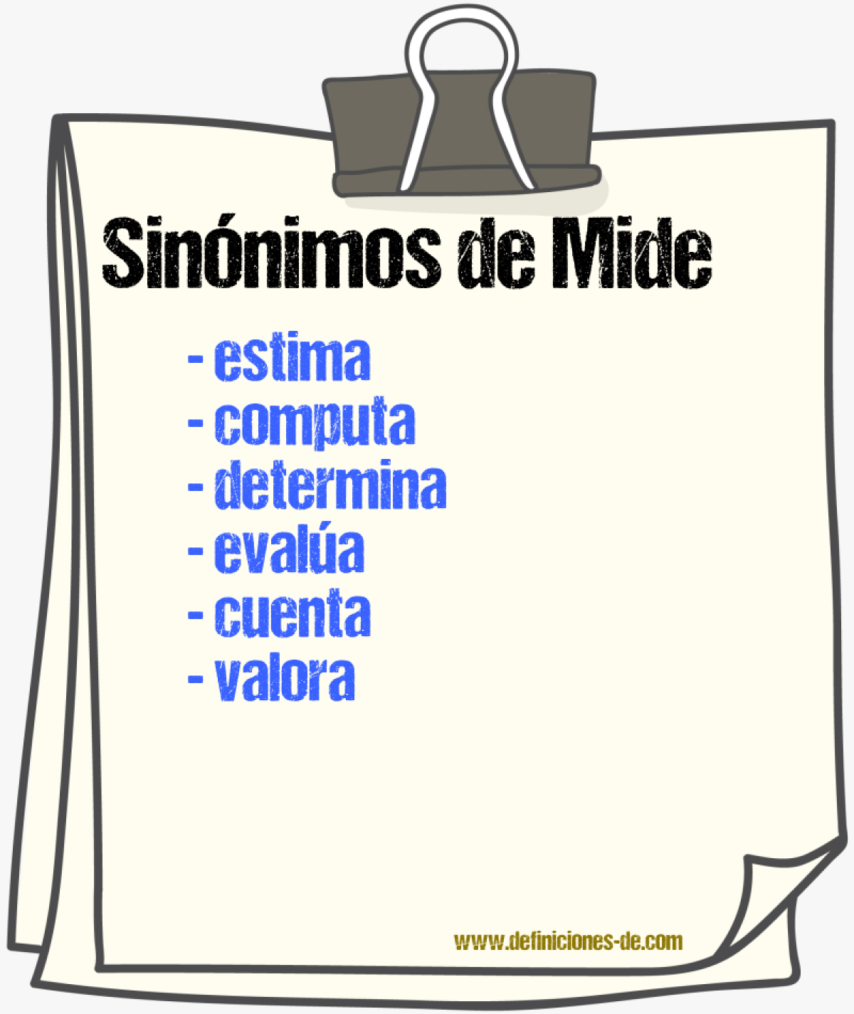 Sinónimos de mide