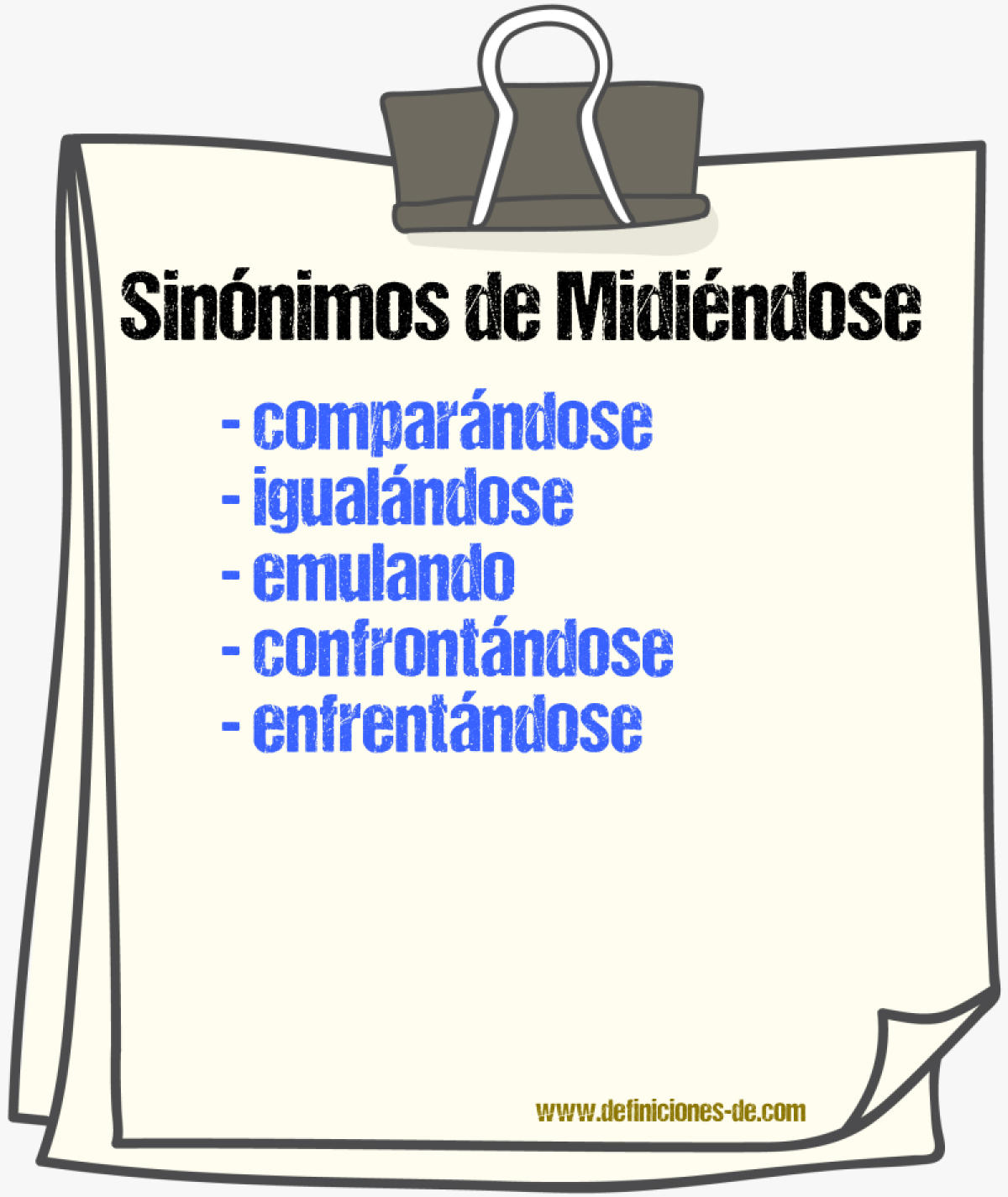 Sinónimos de midiéndose