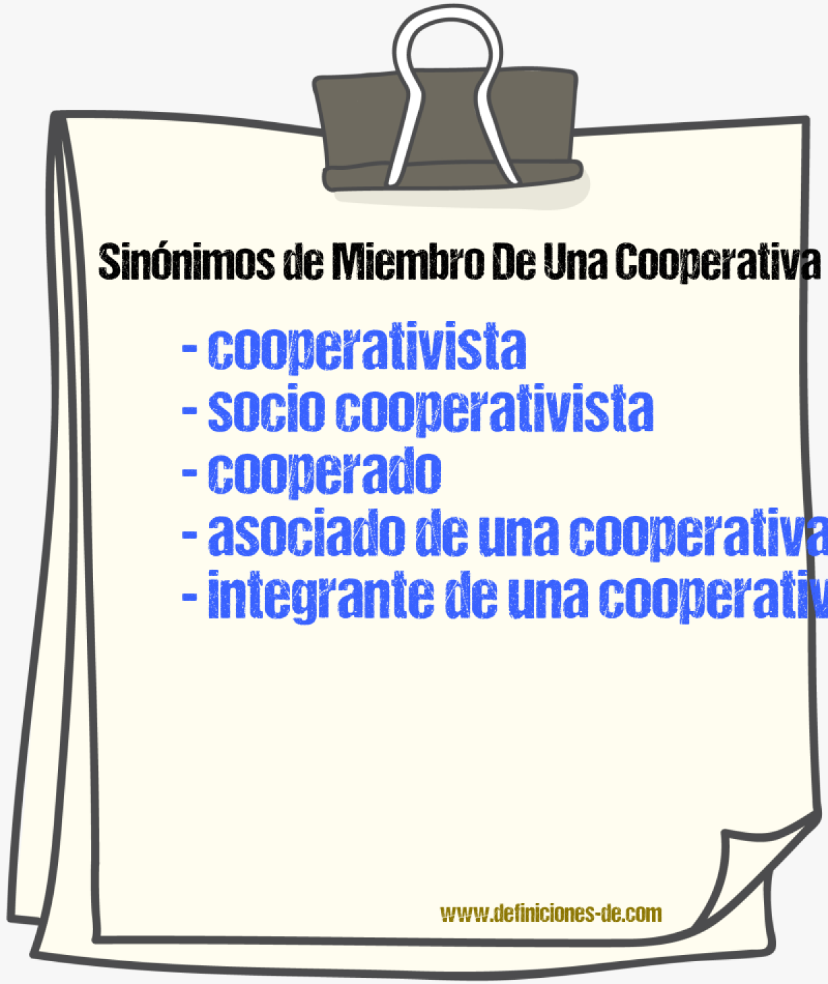 Sinónimos de miembro de una cooperativa