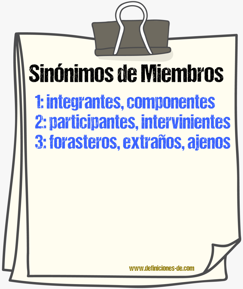 Sinónimos de miembros