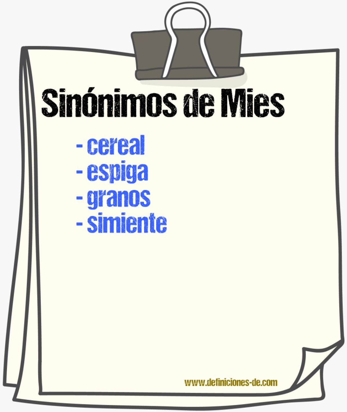 Sinnimos de mies