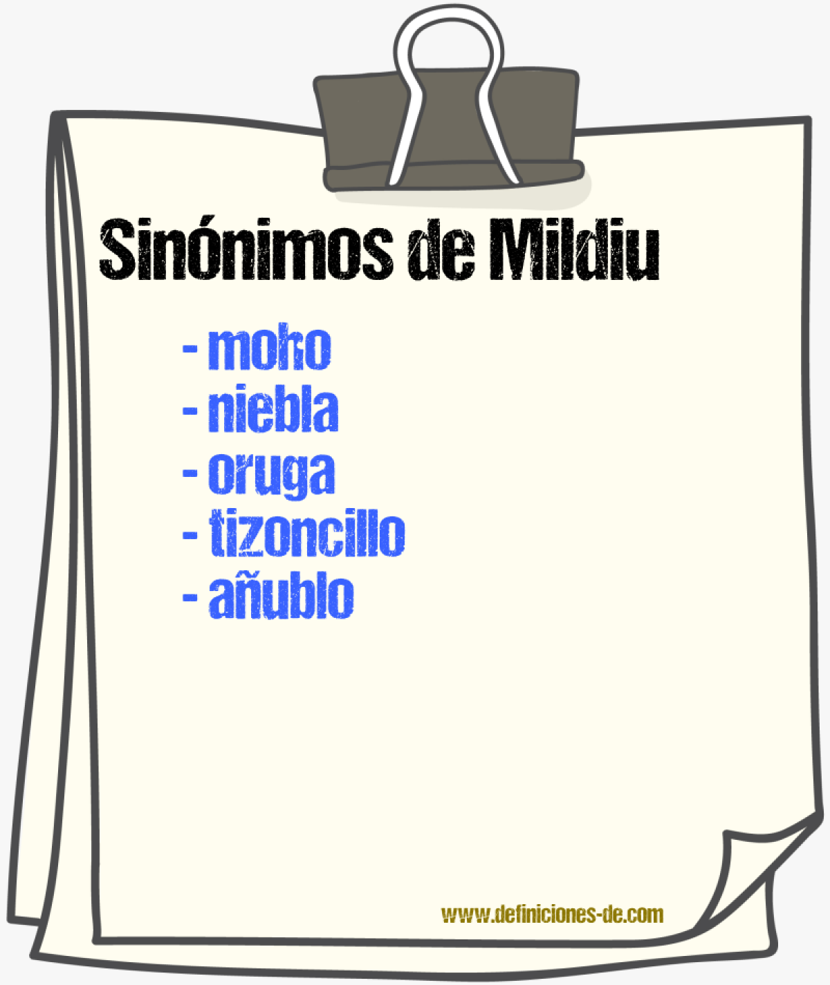 Sinnimos de mildiu