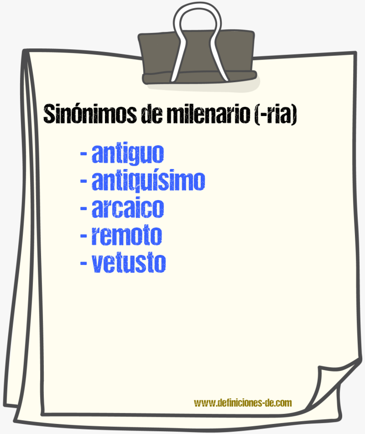 Sinnimos de milenario