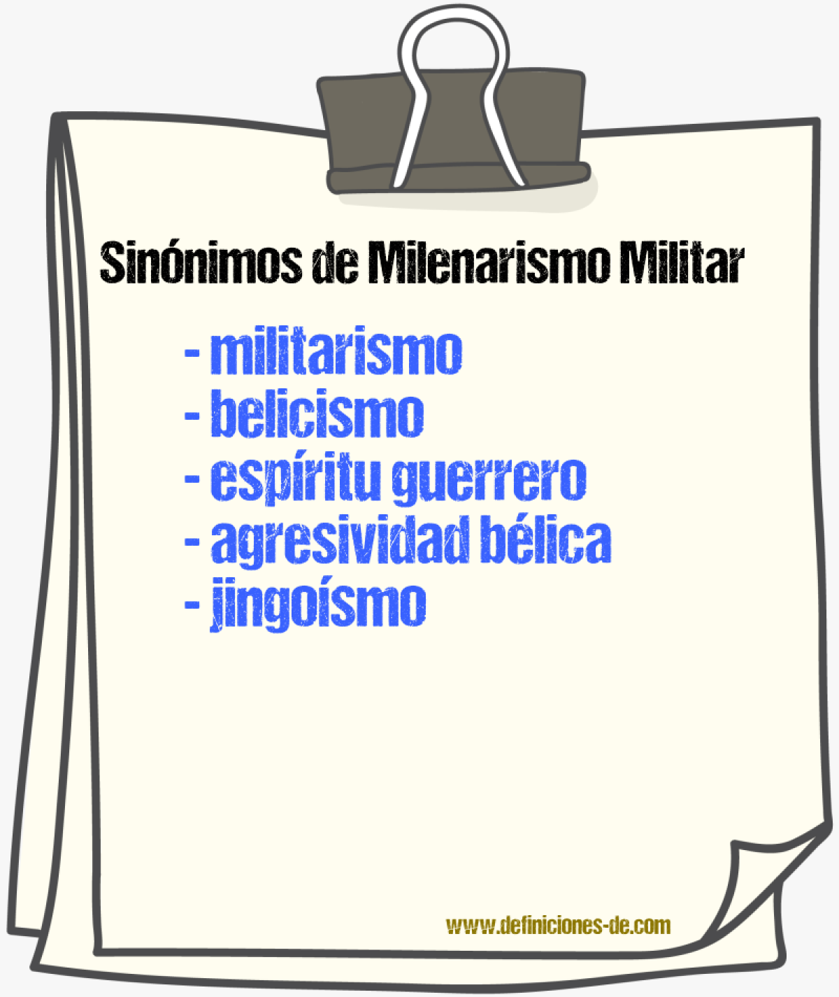 Sinónimos de milenarismo militar