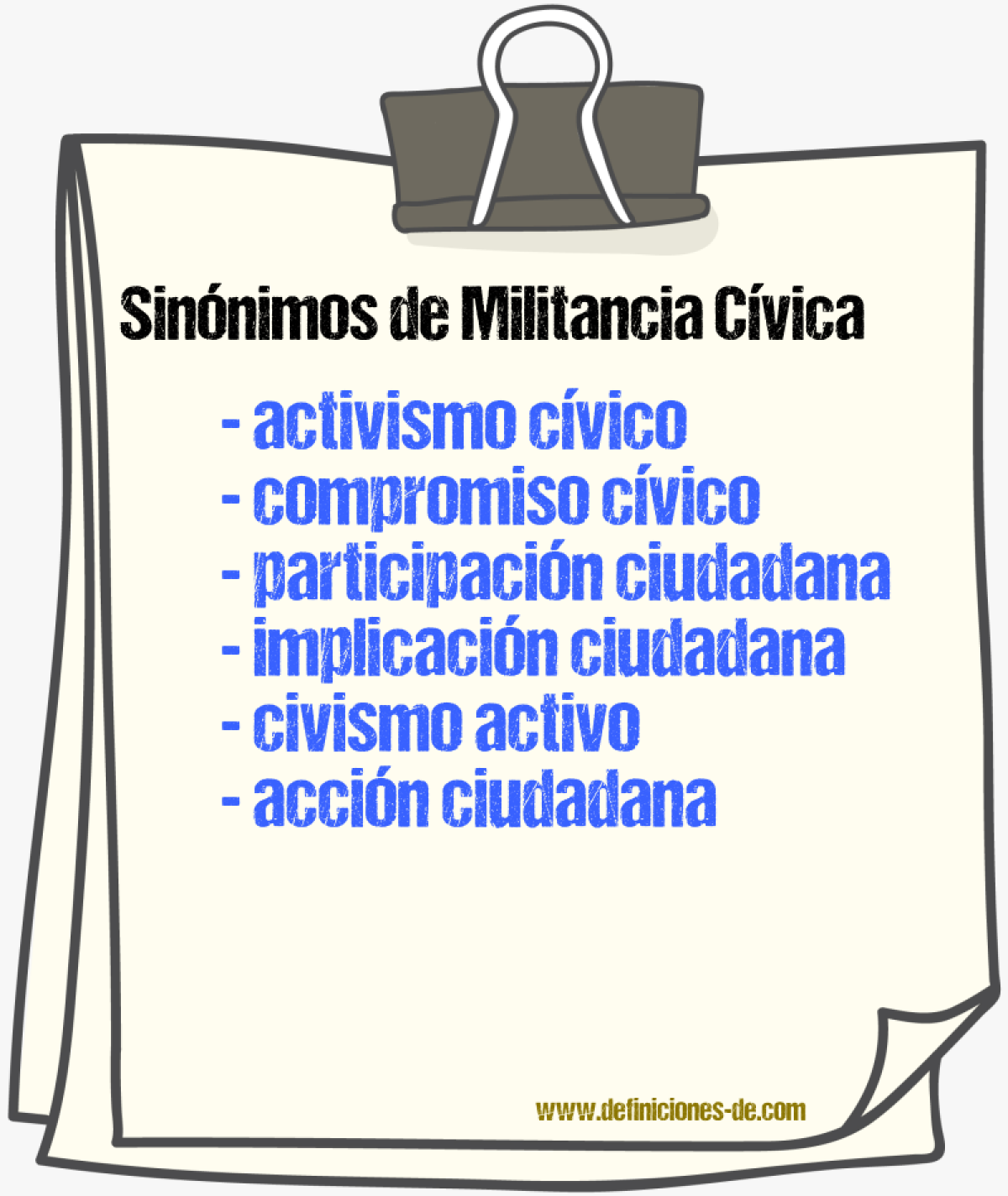 Sinónimos de militancia cívica