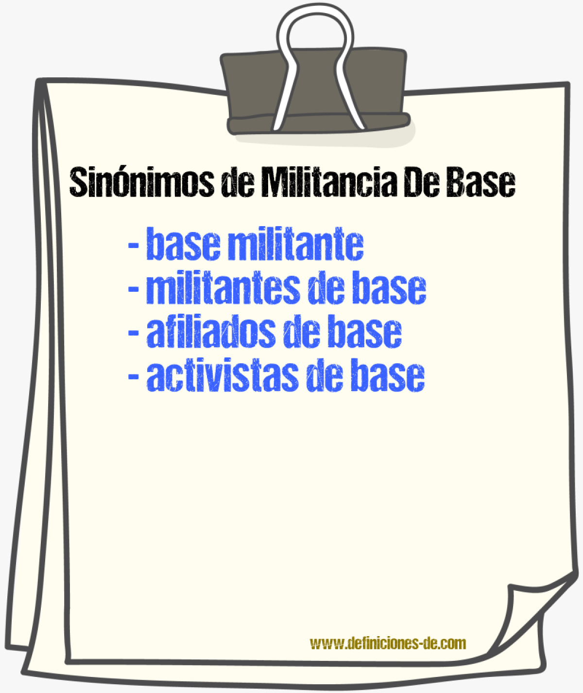 Sinónimos de militancia de base