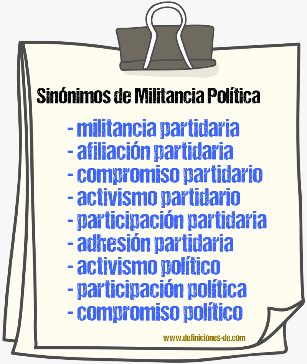 Sinónimos de militancia política