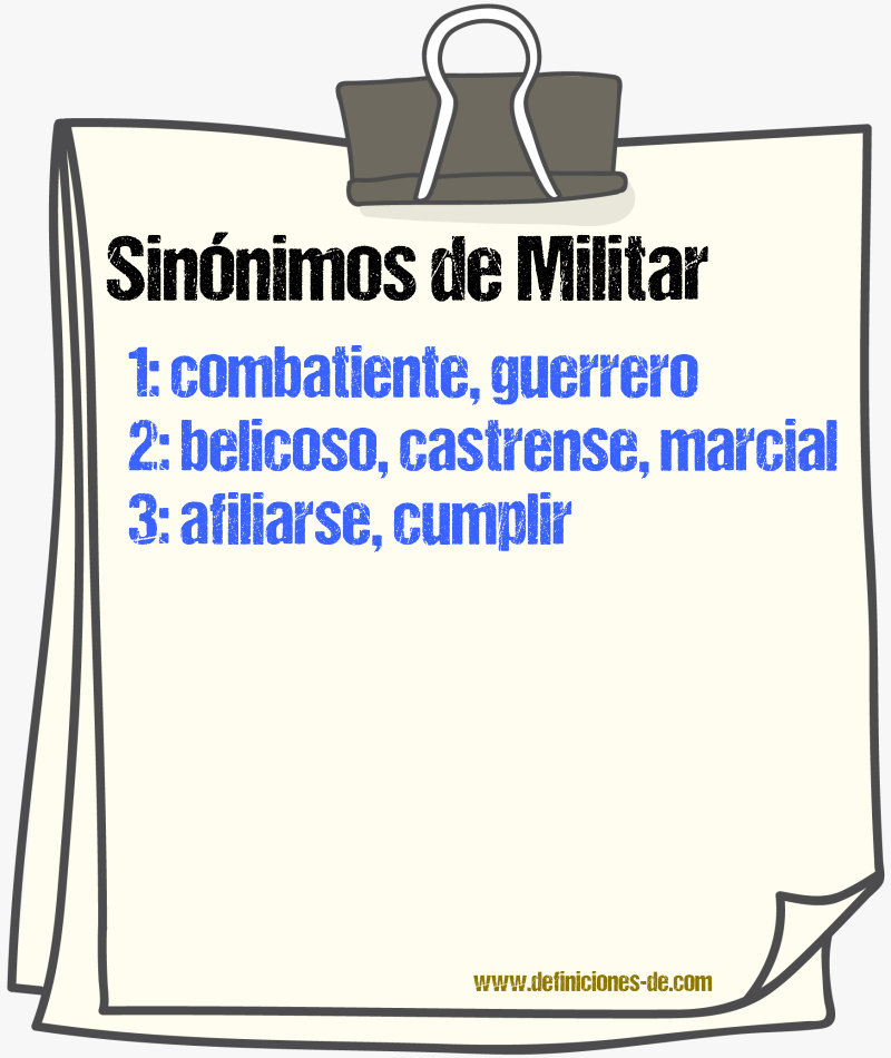 Sinnimos de militar