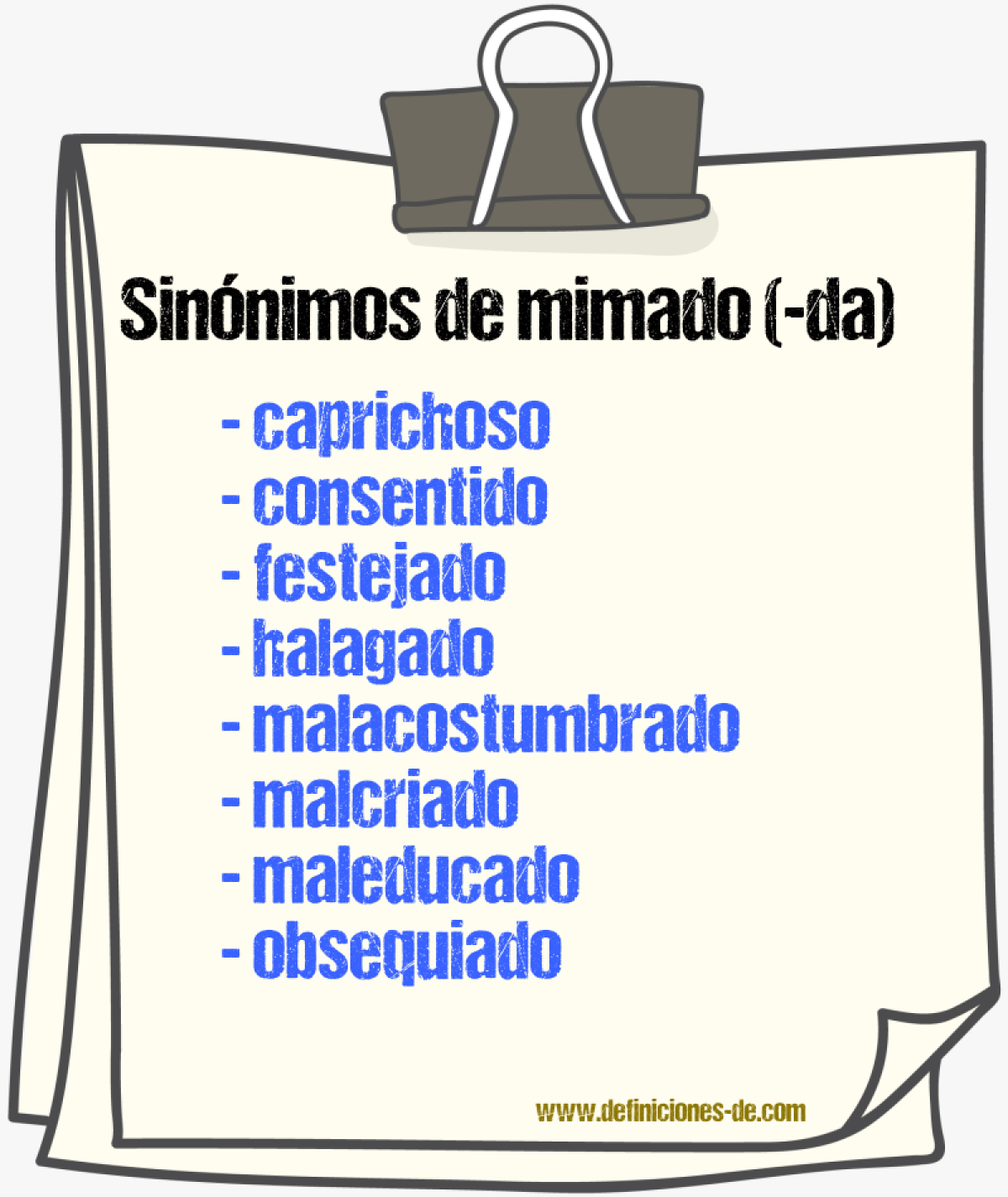 Sinnimos de mimado