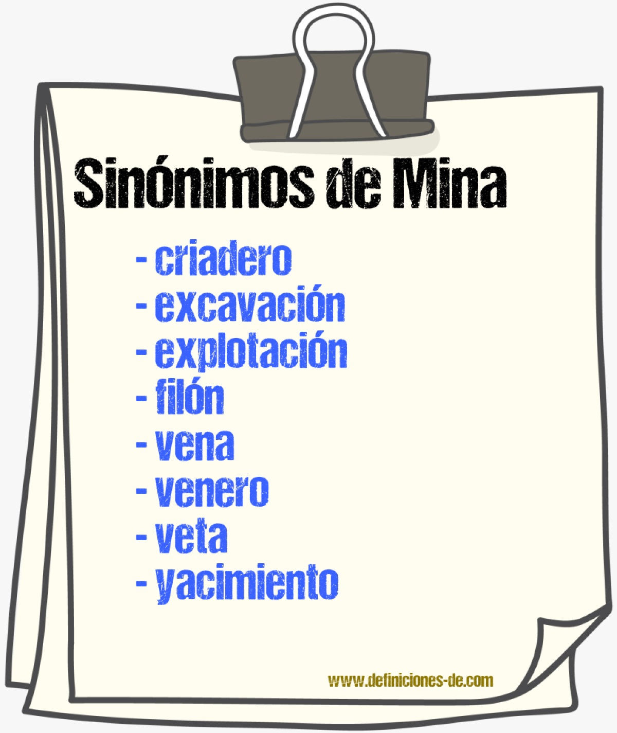 Sinnimos de mina