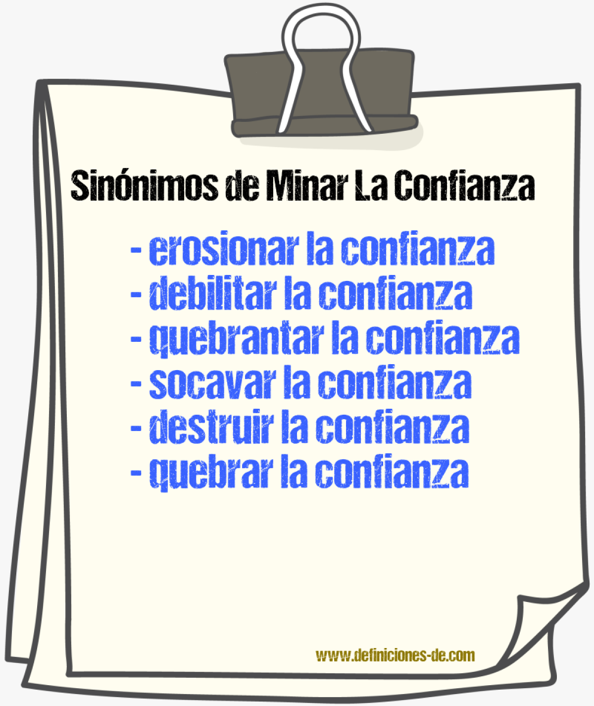 Sinónimos de minar la confianza