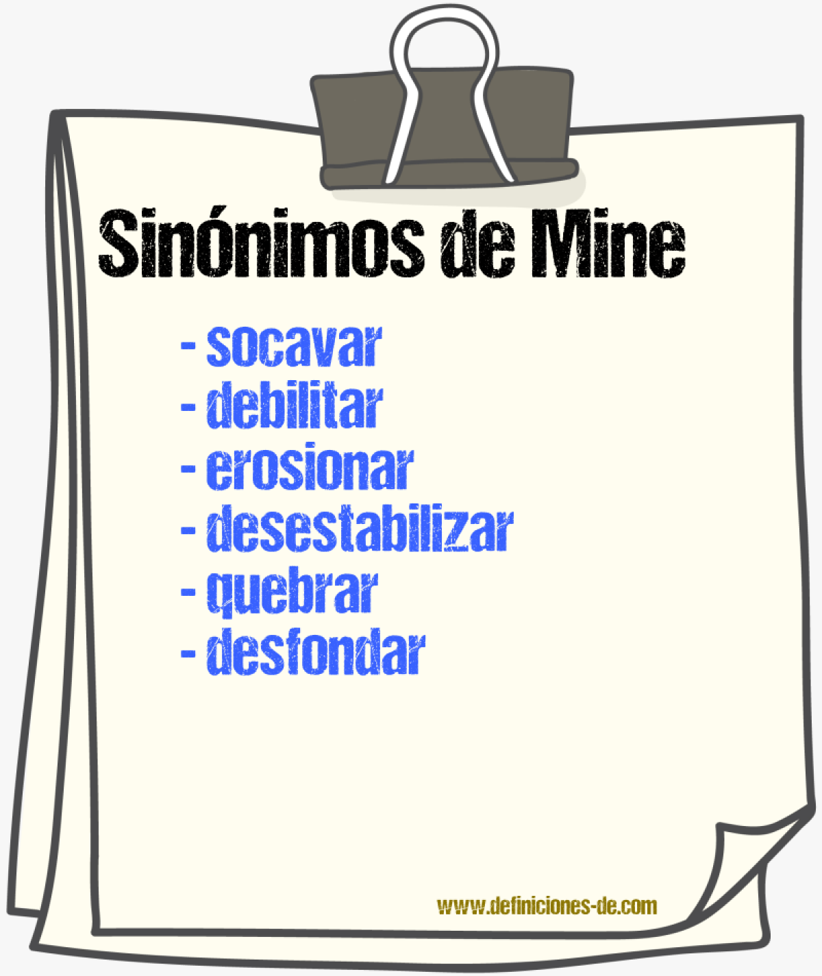 Sinónimos de mine