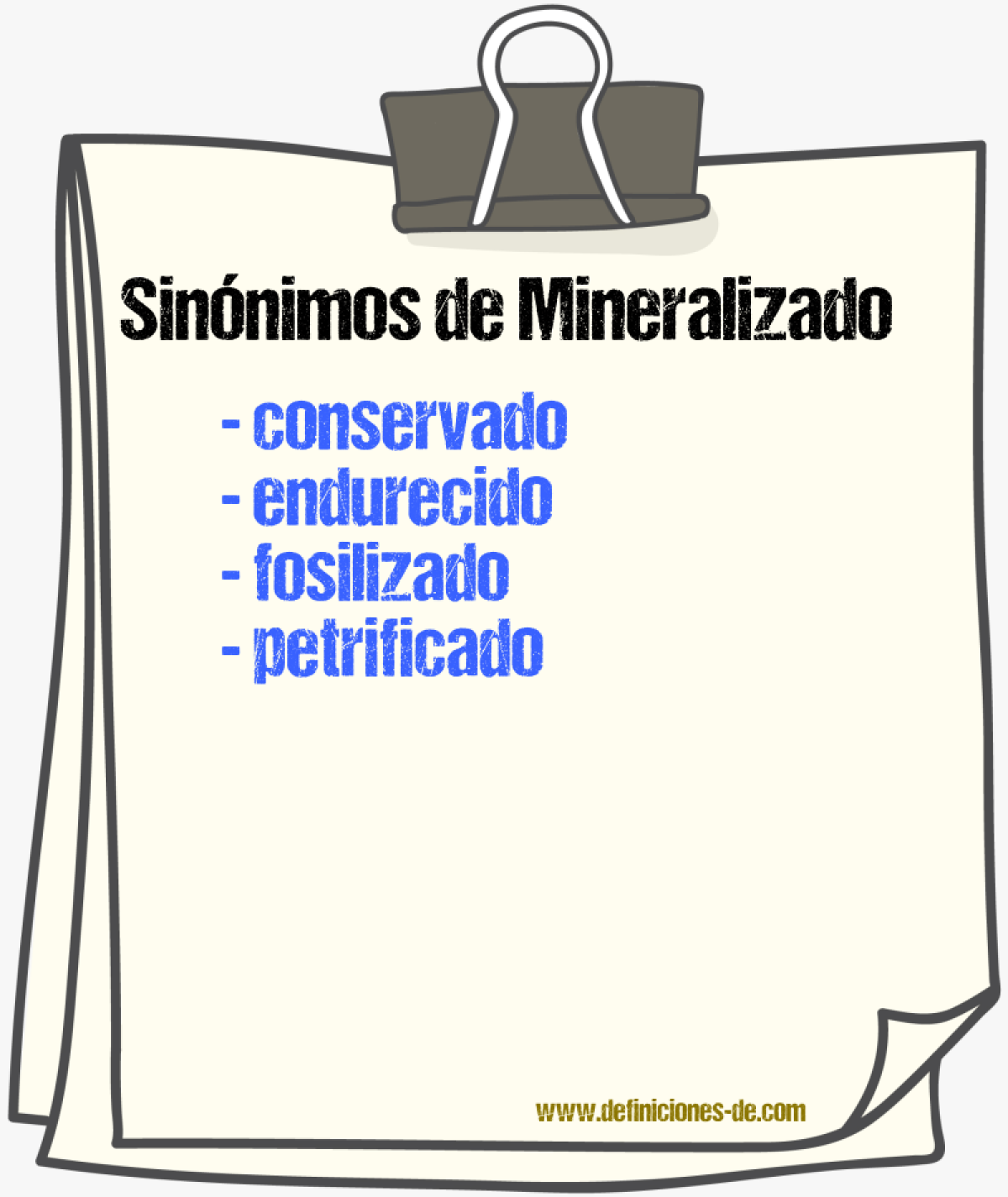 Sinnimos de mineralizado