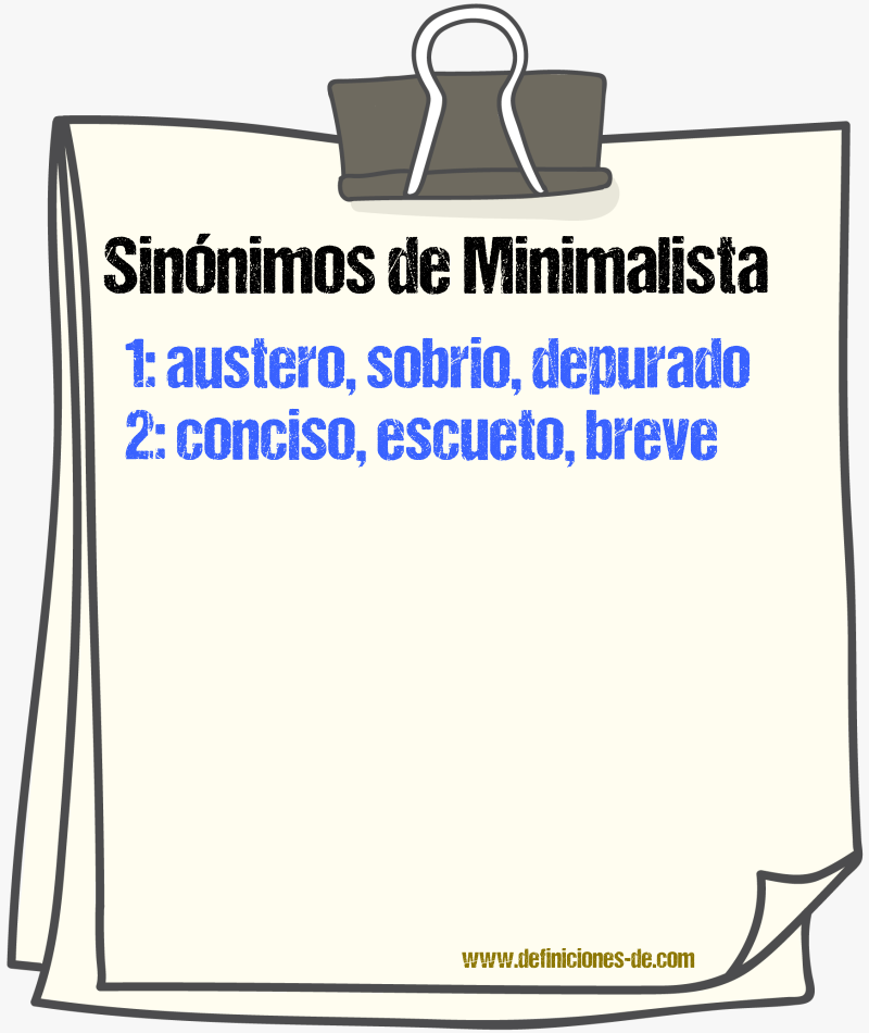 Sinónimos de minimalista
