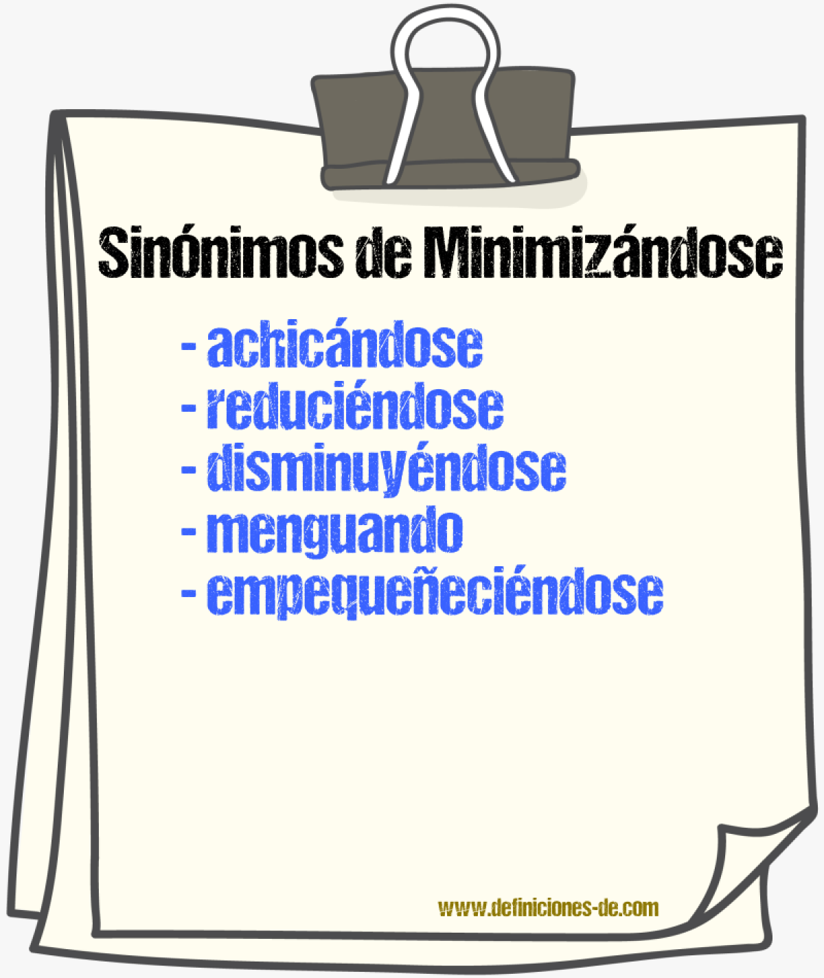 Sinónimos de minimizándose