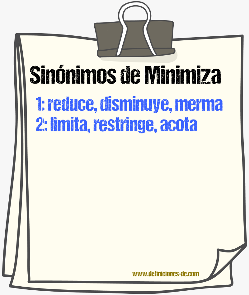 Sinónimos de minimiza