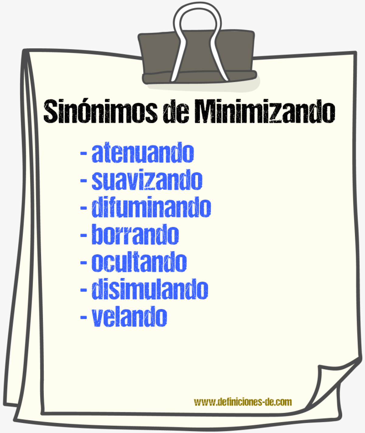 Sinónimos de minimizando