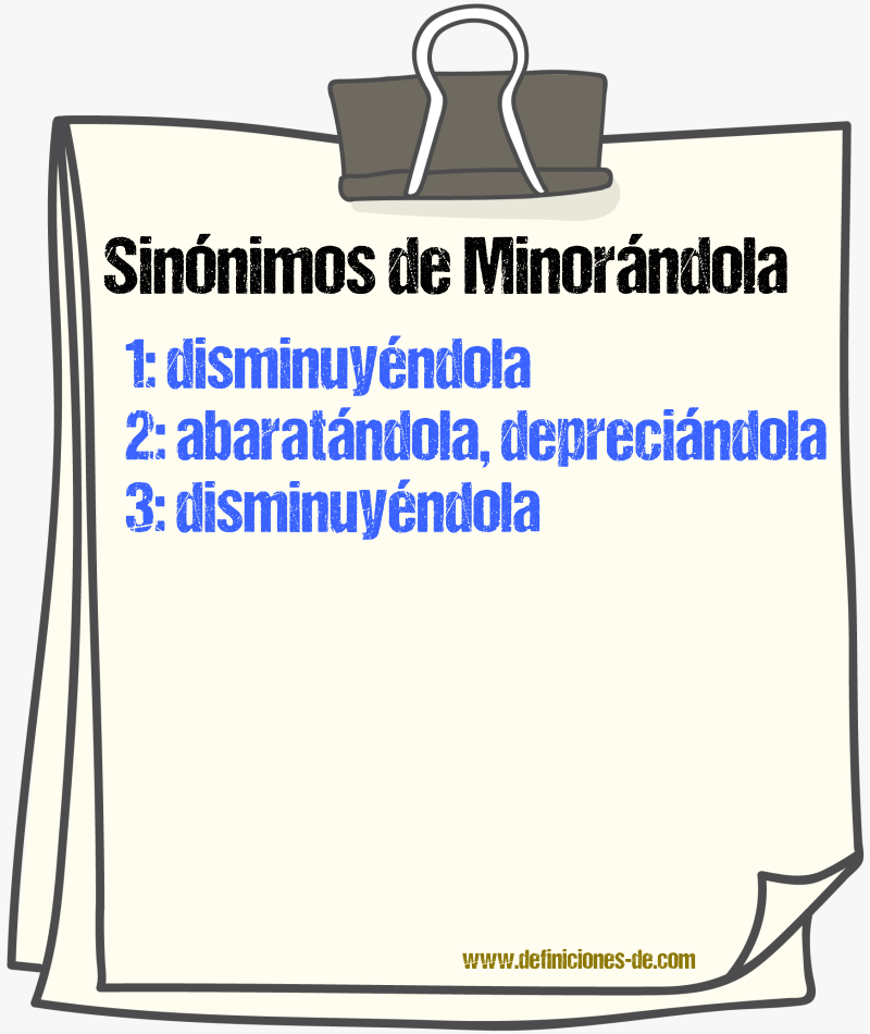 Sinónimos de minorándola