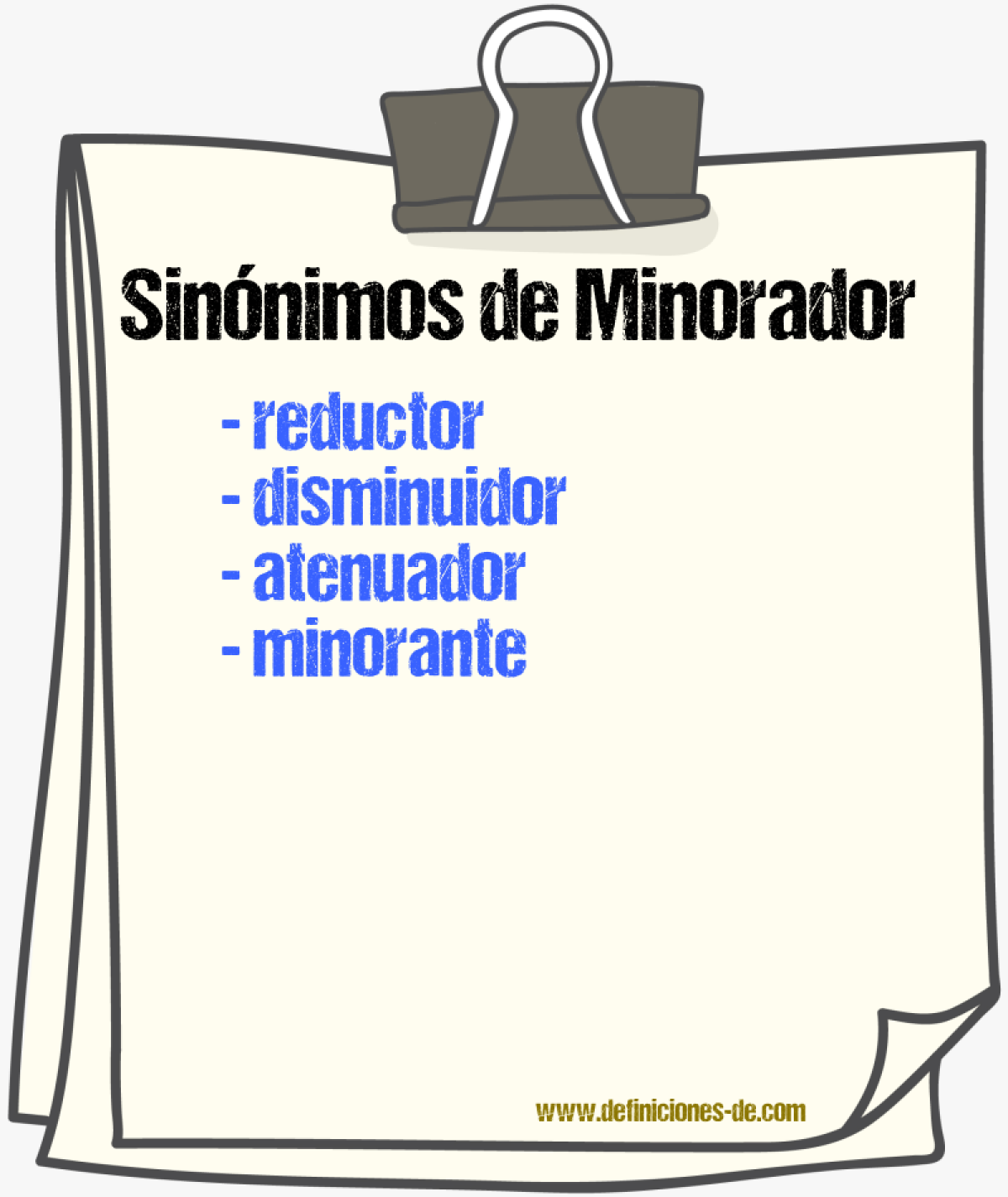 Sinónimos de minorador