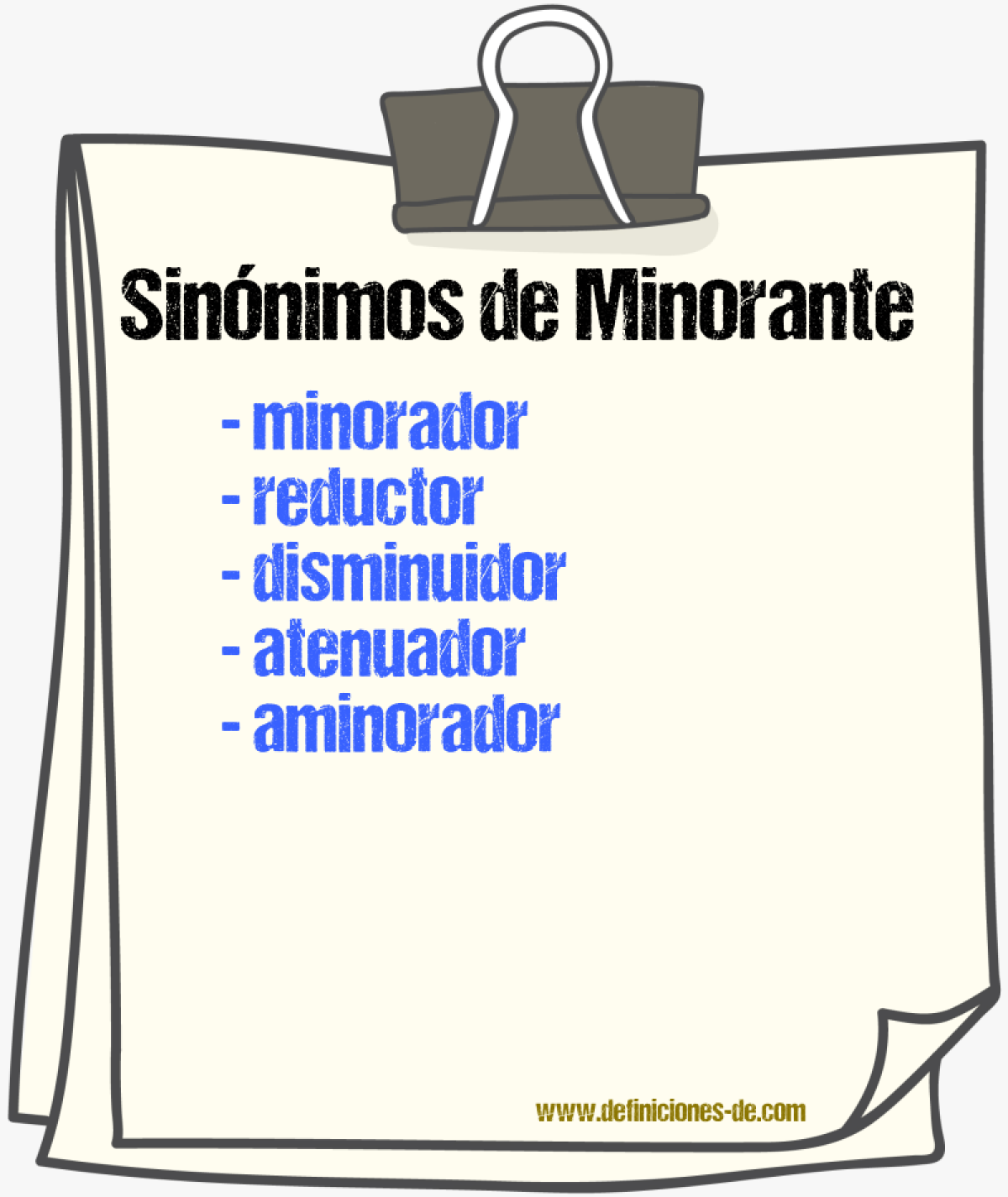 Sinónimos de minorante