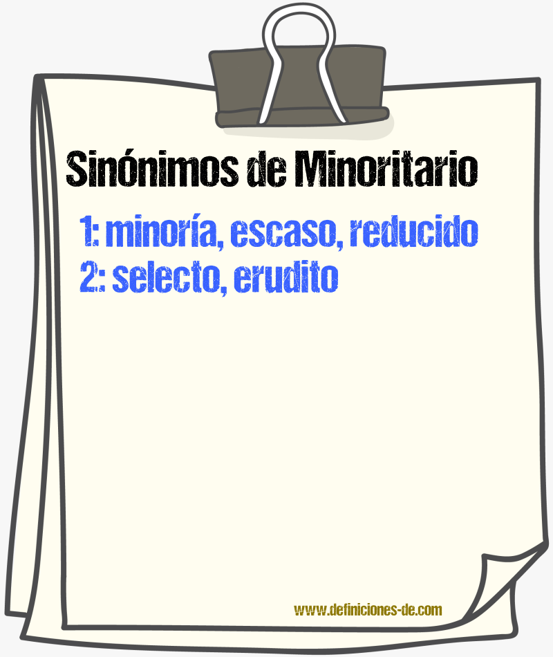 Sinónimos de minoritario