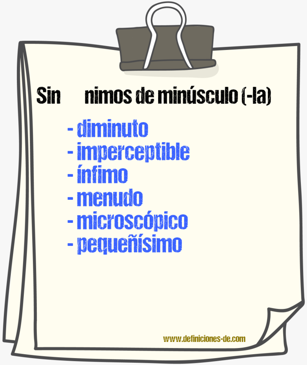 Sinnimos de minsculo