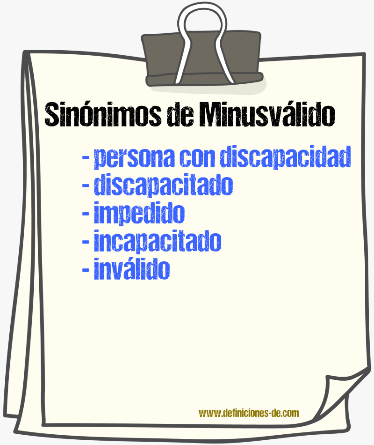 Sinónimos de minusválido