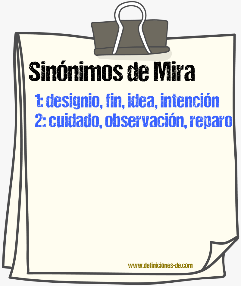 Sinnimos de mira