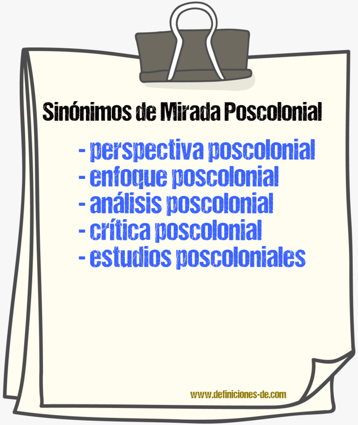 Sinónimos de mirada poscolonial