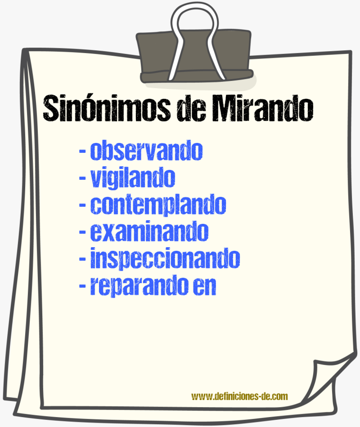 Sinónimos de mirando