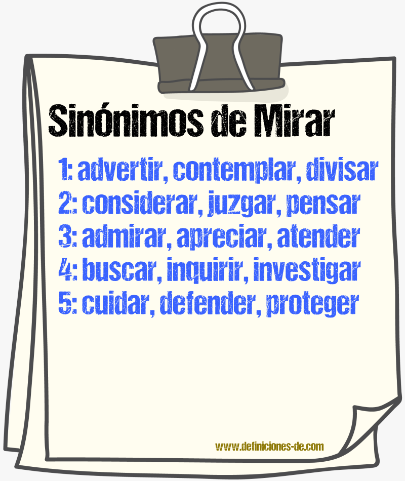 Sinnimos de mirar