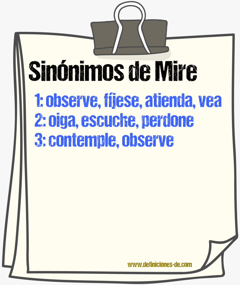 Sinónimos de mire