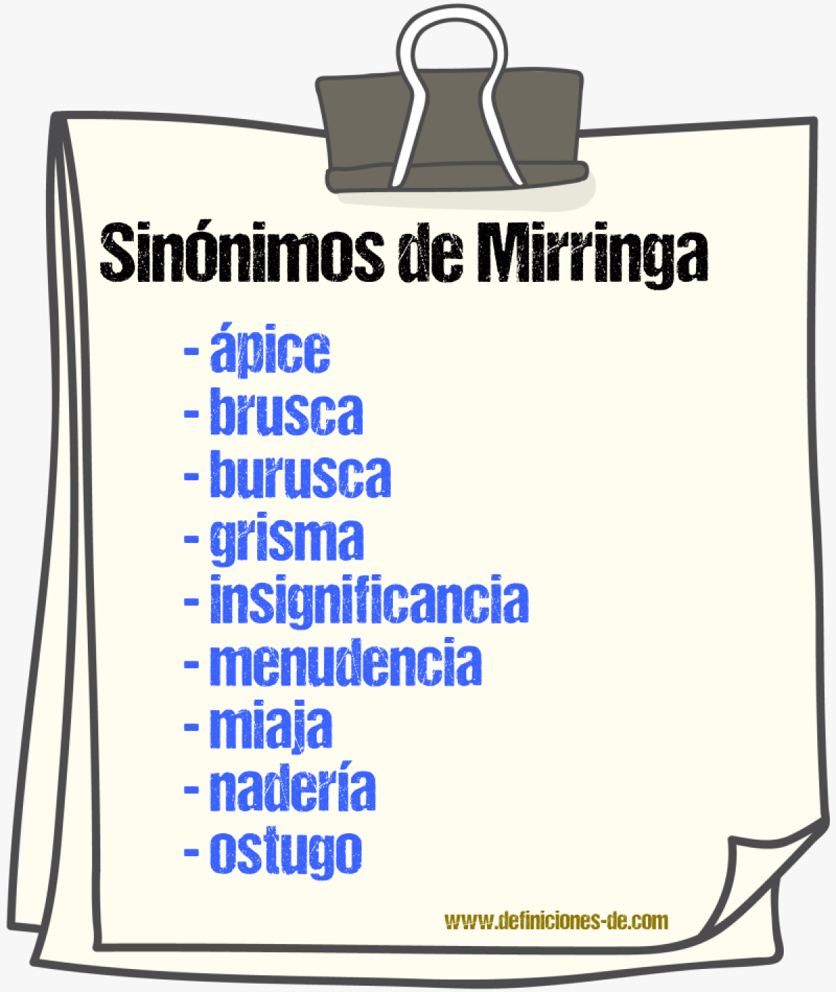 Sinnimos de mirringa