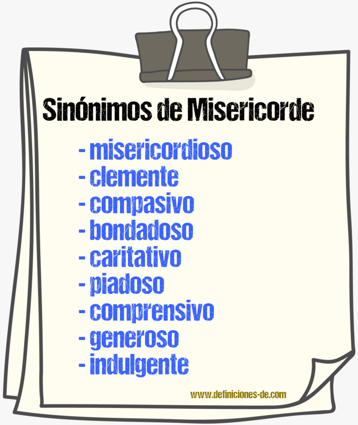 Sinnimos de misericorde