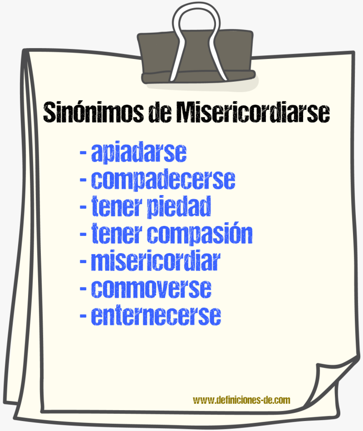 Sinónimos de misericordiarse