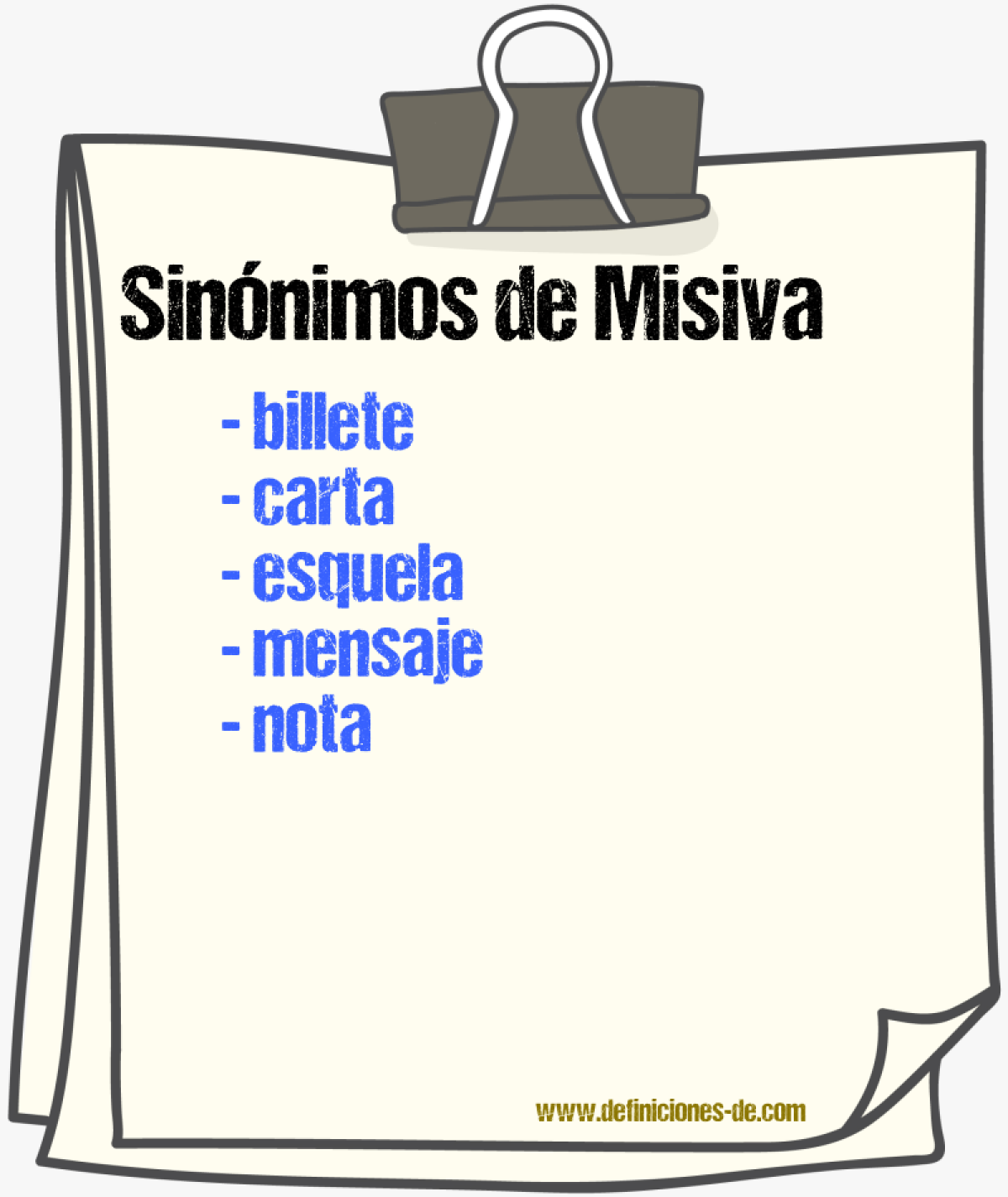 Sinnimos de misiva