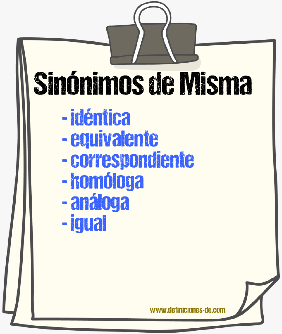 Sinónimos de misma
