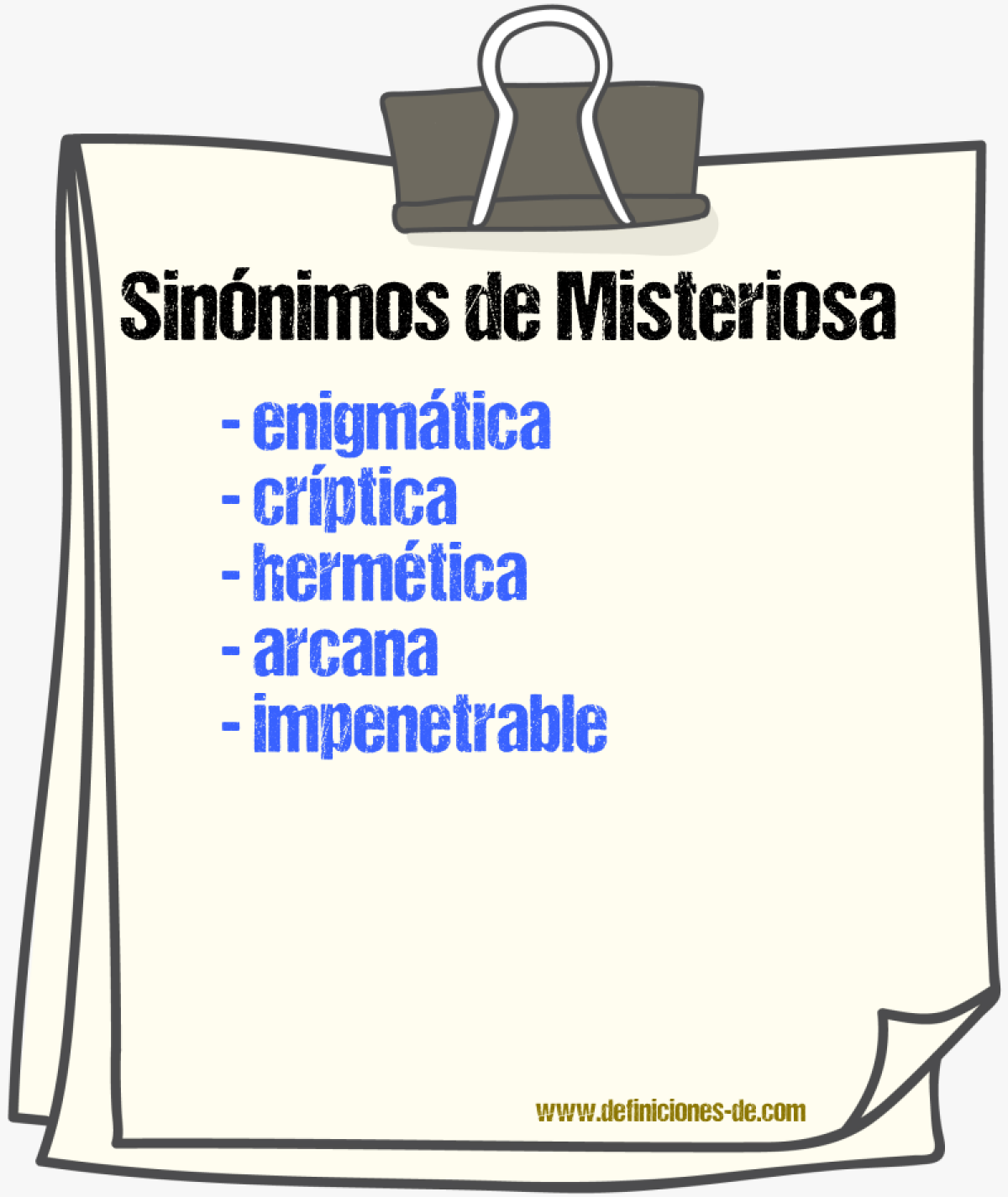 Sinónimos de misteriosa