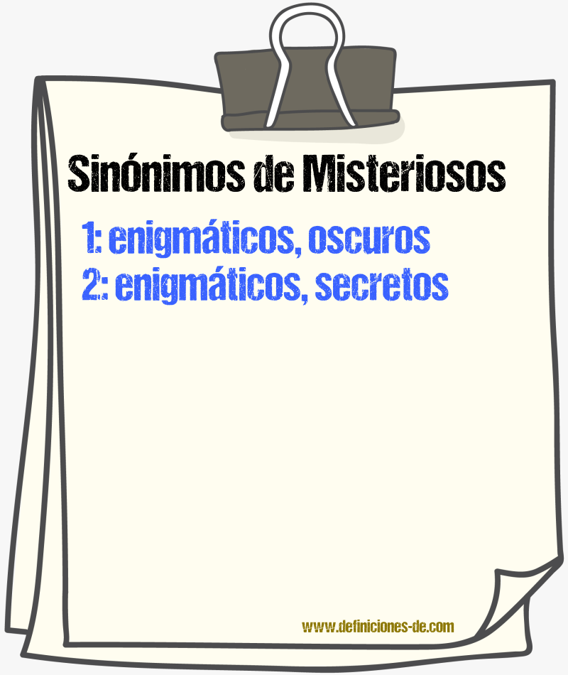 Sinónimos de misteriosos