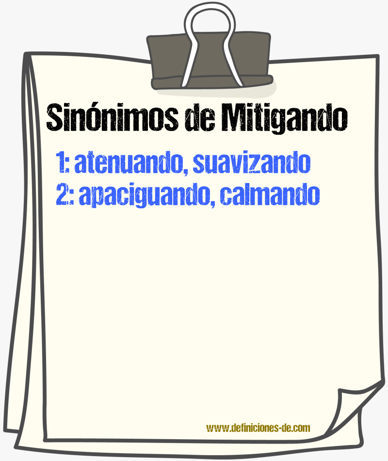 Sinónimos de mitigando