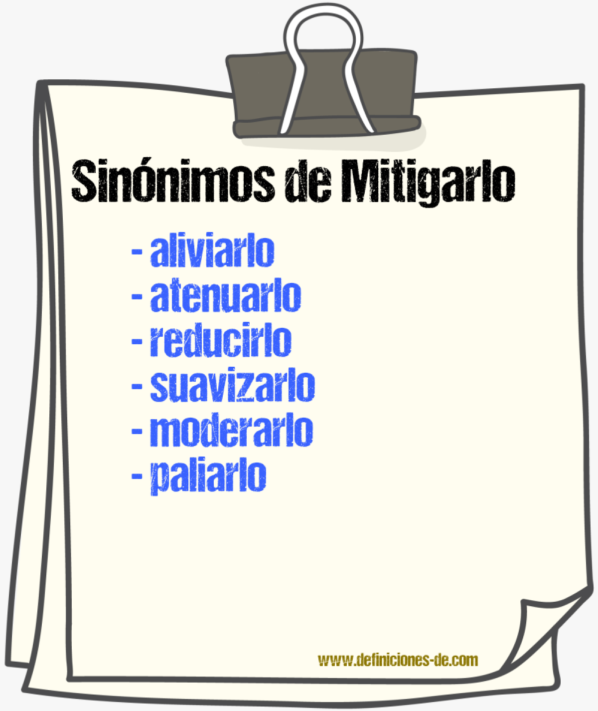Sinónimos de mitigarlo