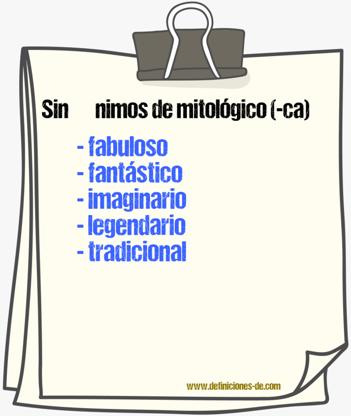 Sinnimos de mitolgico