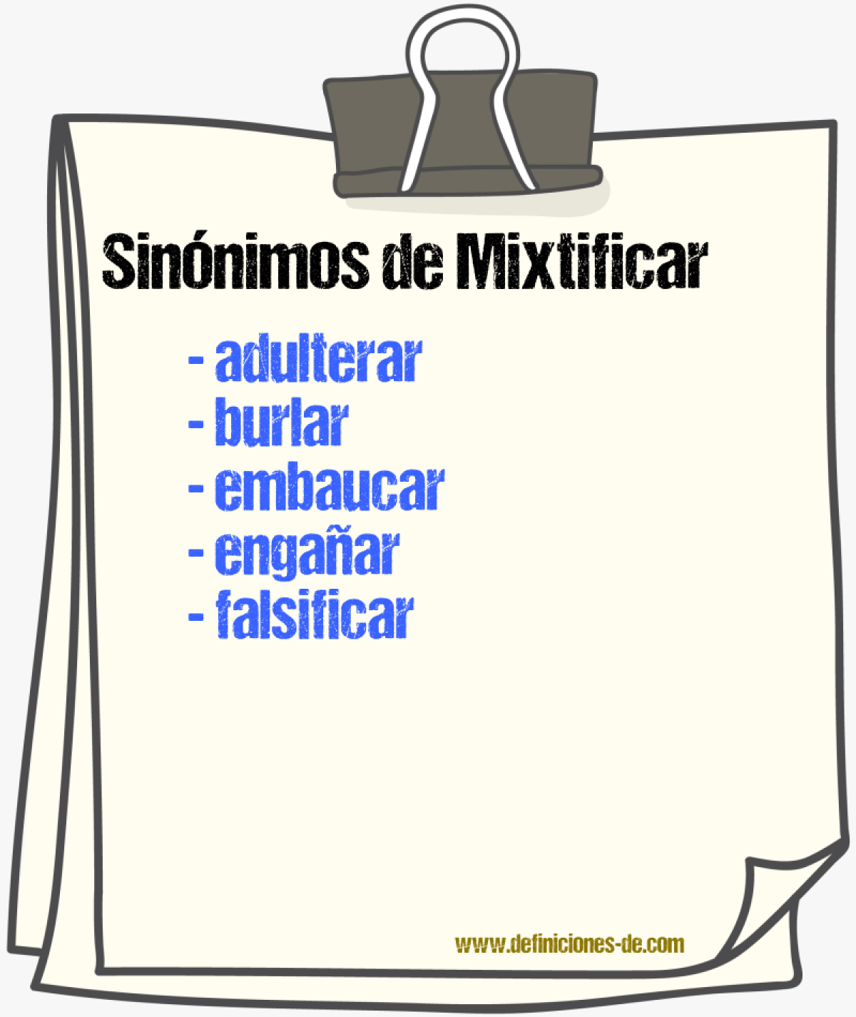 Sinnimos de mixtificar