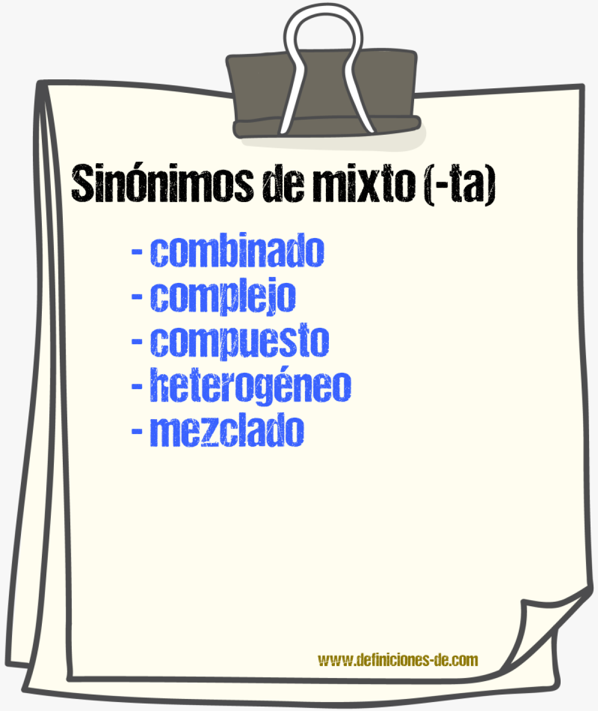 Sinnimos de mixto