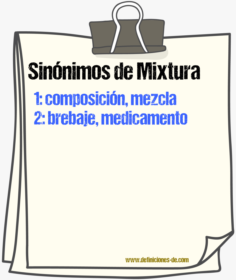 Sinnimos de mixtura