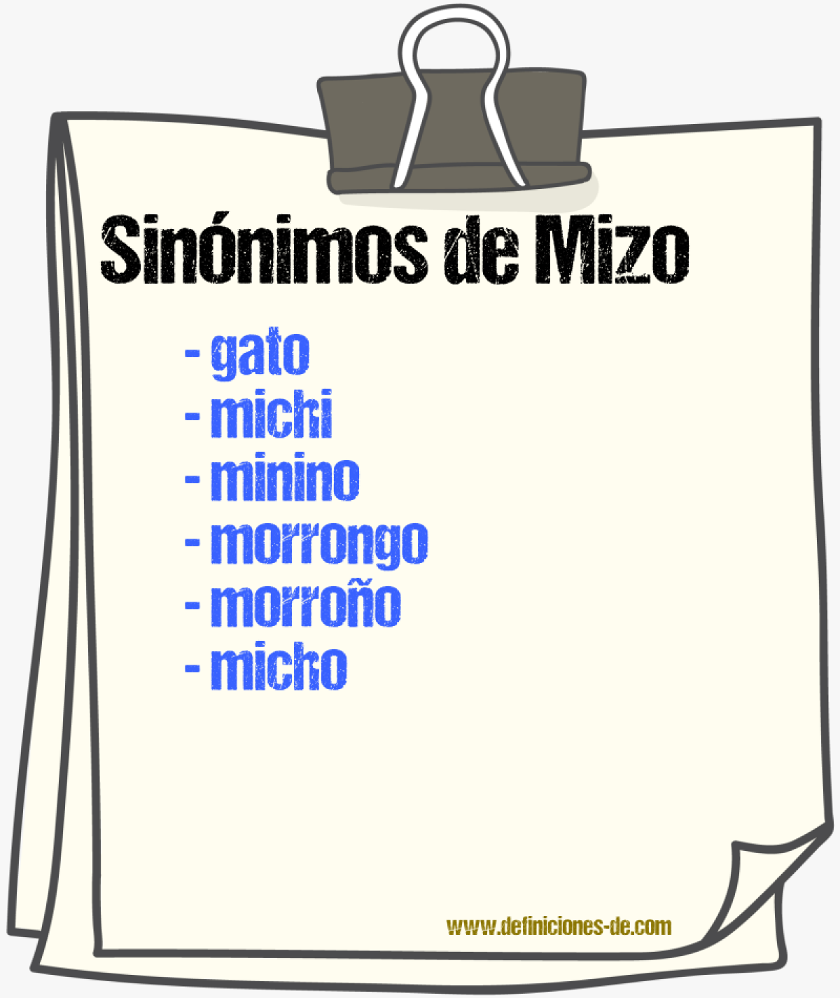 Sinnimos de mizo